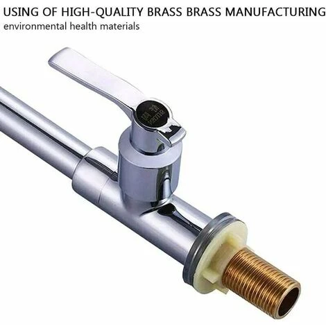 Cold Water Sink Faucet Single Handle One Hole High Arc Deck Mount Stainless Steel Bar Faucet For Kitchen Garden Outdoor RV Easy Installation Chrome - Image 5