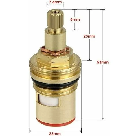 2pcs Head With Ceramic Discs, /2 Ceramic Cartridges, Universal Spare For Brass Tap 20 Notches X 53mm Spare For Cusin, Bathroom (hot And Cold) - Image 3