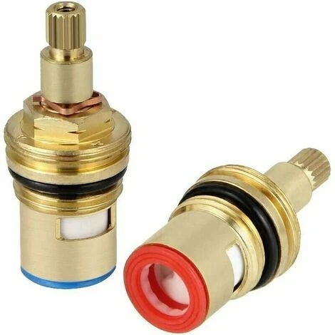 2pcs Head With Ceramic Discs, /2 Ceramic Cartridges, Universal Spare For Brass Tap 20 Notches X 53mm Spare For Cusin, Bathroom (hot And Cold) - Image 4