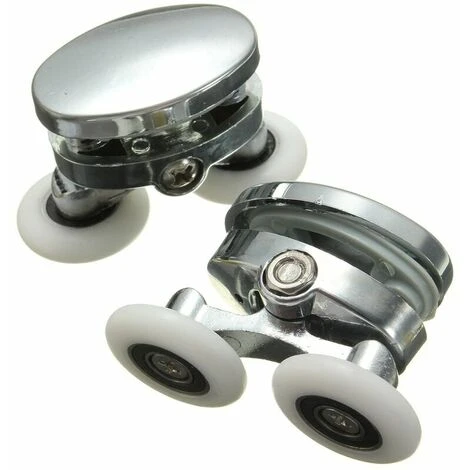 2x Twin Shower Door Glass Top Rollers Alloy Wheels 25mm Pulleys Zinc Runners Mohoo