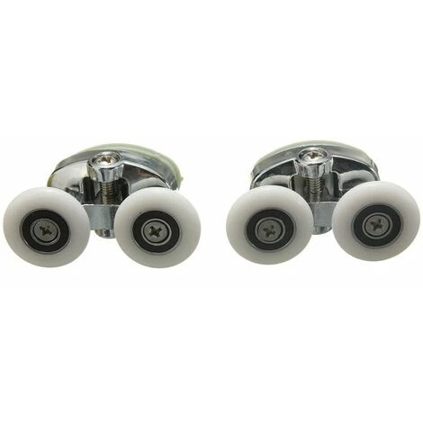 2x Twin Shower Door Glass Top Rollers Alloy Wheels 25mm Pulleys Zinc Runners Mohoo - Image 2