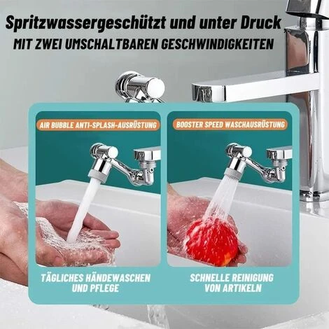 1080 Swivel Faucet Aerator, 2 Modes Adjustable Faucet Aerator, Wide Angle Aerator, Rotating Aerator, Swivel Kitchen Faucet Head - Image 2