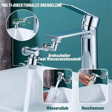 1080 Swivel Faucet Aerator, 2 Modes Adjustable Faucet Aerator, Wide Angle Aerator, Rotating Aerator, Swivel Kitchen Faucet Head - Image 3