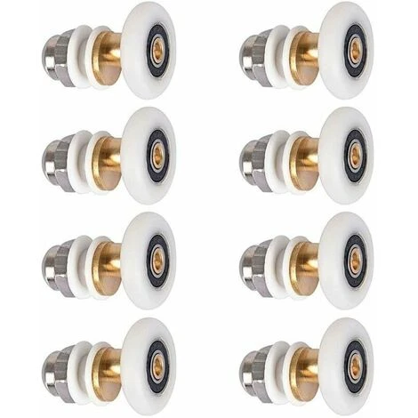 LITZEE Shower Door Roller, Sliding Door Wheels Shower Door Pulleys Replacement Wheel For 27mm Diameter Wheel Roller, 8 Pieces