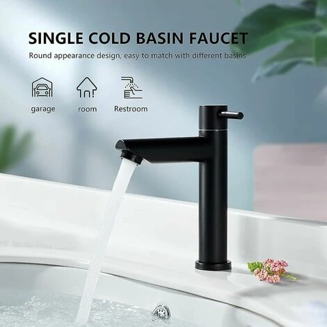 Bathroom Sink Faucet Cold Water Only Durable Copper Gray Bathroom Faucet, Hand Wash Faucet For Cleaning Or Replacing - Image 4