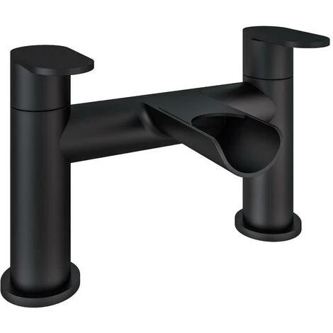 Aquarius Horseshoe Waterfall Bath Filler Tap Black AQ791028