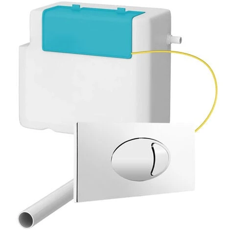 Dual Flush Concealed Cable Cistern With Chrome Flush Plate