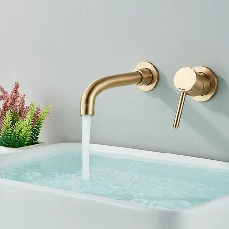 Concealed Basin Faucet Rea Lungo Long Brush Gold + Box - Image 4