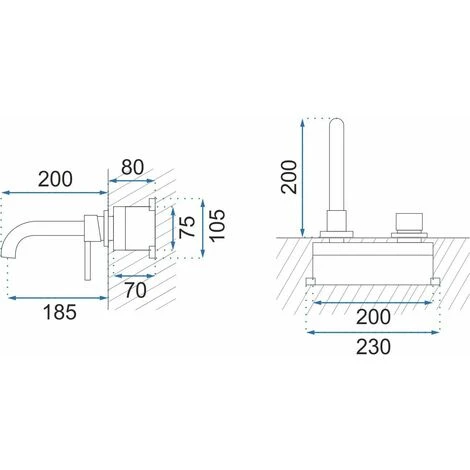 Concealed Basin Faucet Rea Lungo Long Brush Gold + Box - Image 5