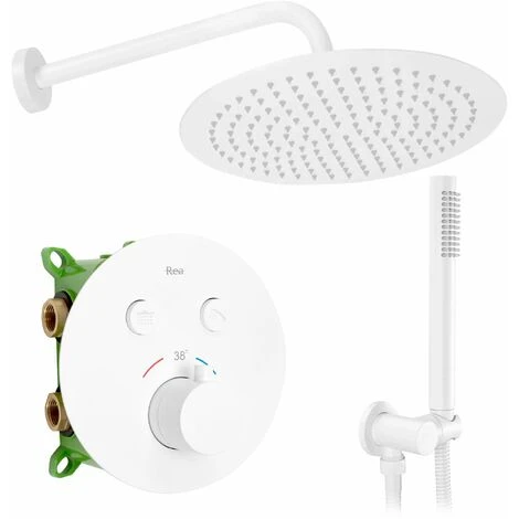 Concealed Thermostatic Shower Set Rea Lungo Miler White + Box