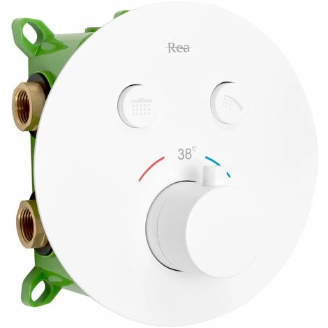 Concealed Thermostatic Shower Set Rea Lungo Miler White + Box - Image 2