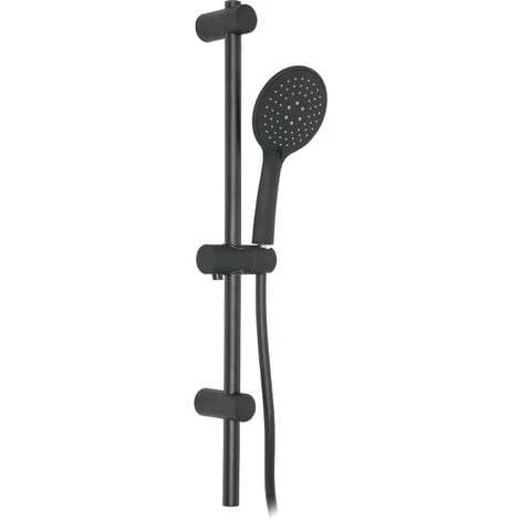 Bathroom Set Showering Column Shower Head Modern Pole Black Powder Coated