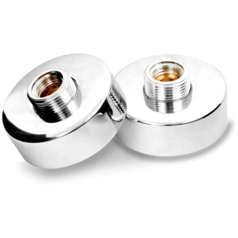 Pair Of Easy Fixing Kit For Exposed Shower Mixer Valve With Round Chrome Cover