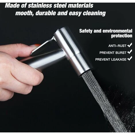 Stainless Steel Bidet Sprayer, Handheld Sprayer Toilet Attachment For Pet Bathroom/Personal Hygiene, Easy To Install (Gold) - Image 3