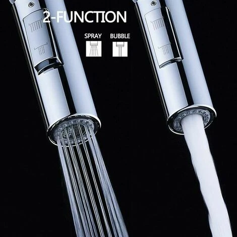 Universal G 1/2 Kitchen Faucet Head, Faucet Sprayer Replacement Part, Sprayer Settings Shower Head For Bathroom Kitchen Mixer Tap, Chrome Finish - Image 3