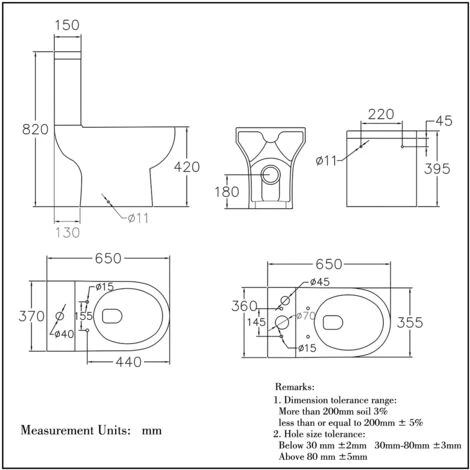 Biubiubath Close Coupled Toilet Pan And Cistern Modern Bathroom Soft Close Seat - Image 4