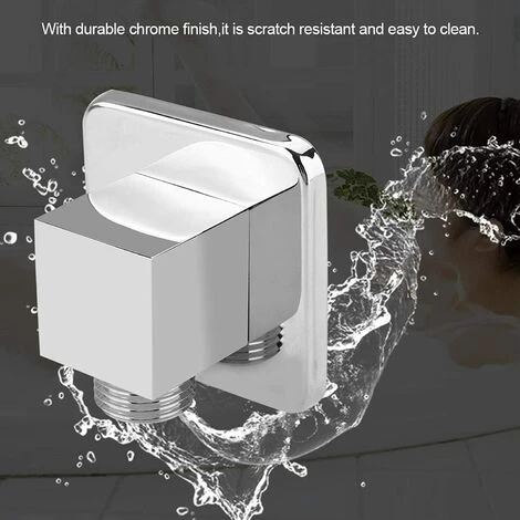 Wall Supply Elbow, Square Shower Outlet Elbow Wall Supply Elbow Shower Hose Connector For Hand Shower, 1/2" - Image 3