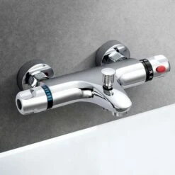 Thermostatic Shower Mixer, Brass Thermostatic Bathtub Mixer, Thermostatic Shower Faucet With 38°C Safety Button, Thermostatic Shower Mixer