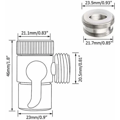 Ways Shut Off Shower Faucet Diverter Diverter Brass Chrome Adapter Shower Diverter Switch Valve For Kitchen Or Bathroom Sink Washing Machine M22 X M24 - Image 2