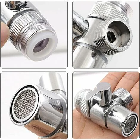 Ways Shut Off Shower Faucet Diverter Diverter Brass Chrome Adapter Shower Diverter Switch Valve For Kitchen Or Bathroom Sink Washing Machine M22 X M24 - Image 5