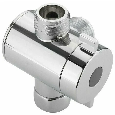 Bath Shower Head Arm Mounted Diverter Valve With 1/2 Inch 3 Way T-Adapter - Image 3