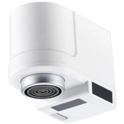 Touchless Bathroom Sink Faucet Adapter Automatic Smart Motion Sensor Hands Free Water Faucet Attachment Ideal For Hotel Kitchen Sink (White)