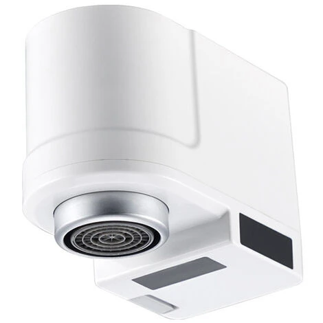 Touchless Bathroom Sink Faucet Adapter Automatic Smart Motion Sensor Hands Free Water Faucet Attachment Ideal For Hotel Kitchen Sink (White)