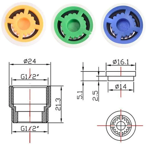 Shower Flow Restrictor Set, Shower Flow Restrictor Shower Head For Shower Hotel Bathroom Toilet (4 Pieces) - Image 3