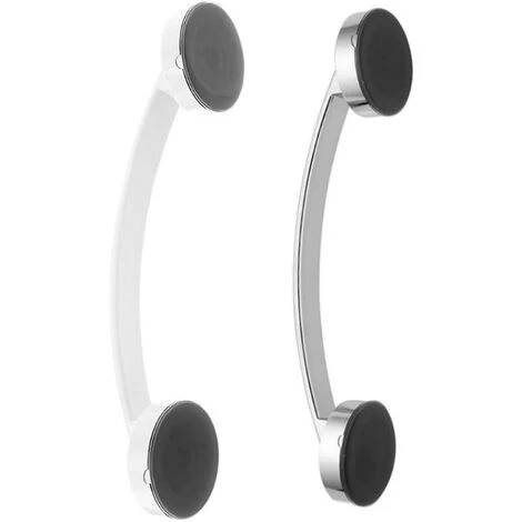 Bath Grab Bar Bathroom Handle Rail Handle Suction Cup Shower Grab Bar Safety Bar Tub Glass Door Non-Slip Handrail (Silver) - Image 3