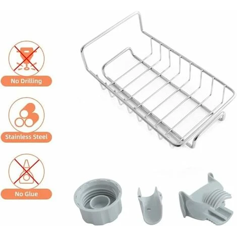 1 Piece No Drilling Shower Shelf, Stainless Telescopic Bathroom Shelf, No Drilling Corner Shower Shelf, Bathroom Shelf, Suitable For Shower Rod, Shampoo Holder - Image 2