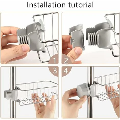 1 Piece No Drilling Shower Shelf, Stainless Telescopic Bathroom Shelf, No Drilling Corner Shower Shelf, Bathroom Shelf, Suitable For Shower Rod, Shampoo Holder - Image 3