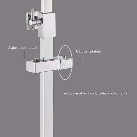 Sliding Shower Head Holder For Rail-Rectangular,ABS Hand Shower Holder Bathroom - Image 3