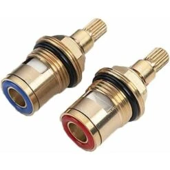 1/2" Ceramic Faucet Replacement Cartridge Hot And Cold Ceramic Disc Faucet Head For Kitchen Shower Room Brass Water Replacement Valves (Hot And Cold)