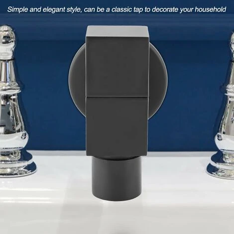 Black Brass Square Basin Faucet Wall Mounted Washing Faucets Cold Water Mixer Tap - Image 4