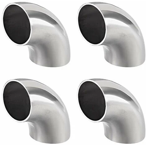 304 Stainless Steel Pipe Fitting 90 Elbow Butt Weld Outer Diameter 38mm, 1-1/2 -4pcs