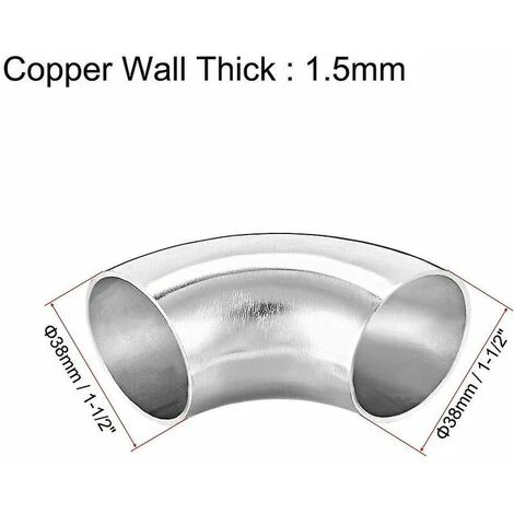 304 Stainless Steel Pipe Fitting 90 Elbow Butt Weld Outer Diameter 38mm, 1-1/2 -4pcs - Image 5