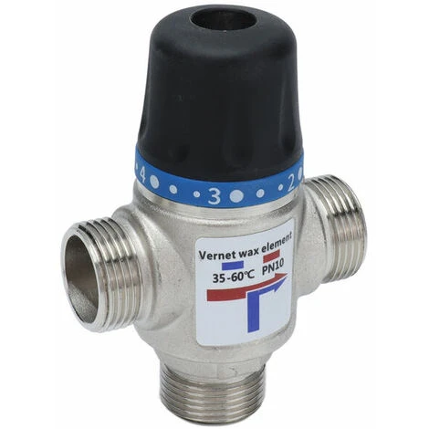 Thermostatic Mixing Valve Temperature Control Device With Automatic Shut-off Large Flow Mixer (G3/4 Inch)