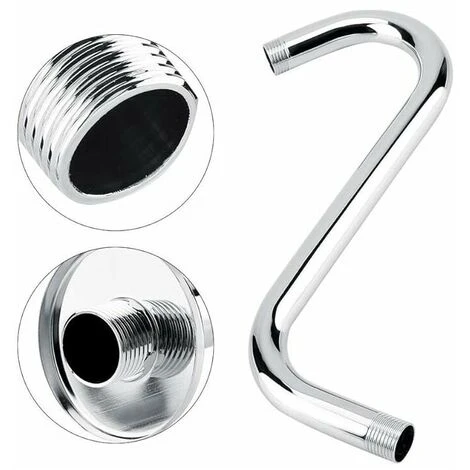 S Shape Shower Arm - 201 Stainless Steel 8 Curved S Shape Shower Arm For Bathroom Accessories - Image 2