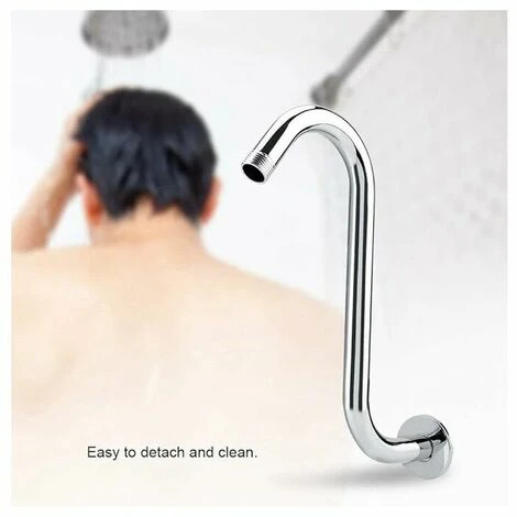 S Shape Shower Arm - 201 Stainless Steel 8 Curved S Shape Shower Arm For Bathroom Accessories - Image 5
