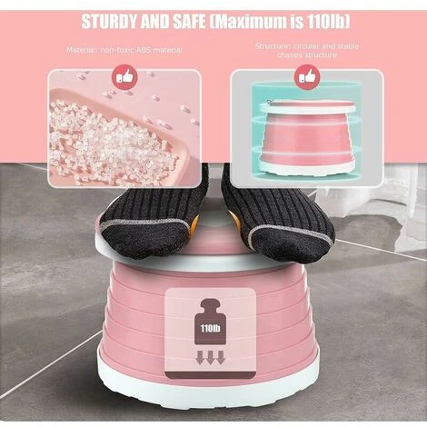One Piece Infant Potty Training Potty Training Baby Kid Portable Folding Potty Training Kids Travel Toilet Learning Cleaning Kids Boys Girls Car Potty Training Indoor Outdoor Park Camping (Pink) - Image 4