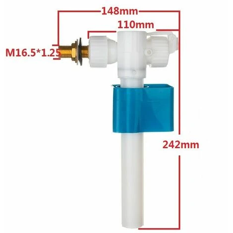 Float Valve For WC With Side Supply - Adjustable And Resistant - Universal, Economical And Adaptable - Brass Connection (3/8) - Integrated Filter, - Image 2