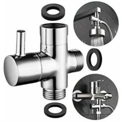 Way Diverter Valve G 1/2 Solid Brass Shower Head Diverter Valve/Shower Adapter/Reverser Valve, Brushed Nickel DSF007NA, Chrome, DSF007, DSF007,