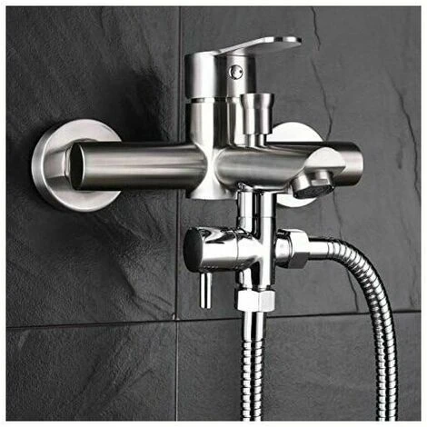 Way Diverter Valve G 1/2 Solid Brass Shower Head Diverter Valve/Shower Adapter/Reverser Valve, Brushed Nickel DSF007NA, Chrome, DSF007, DSF007, - Image 3