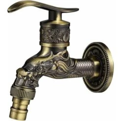 Vintage Faucet, Dragon Carved Faucet Zinc Alloy, 1/2" Wall Faucet, Antique Copper Faucet Garden, Faucet Basin Faucet For Bathroom Garden Kitchen