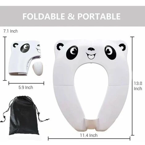 Baby Toilet Seat Reducer - RIGHTWELL Travel Foldable Toilet Seat Portable Potty Seat For Baby Kids (White) - Image 2