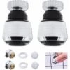 [Pack Of 2 Products] Kitchen Faucet Nozzle, 360° Swivel Kitchen Faucet Head, Water Saver For Faucet, Faucet Aerator, Faucet Aerator, Kitchen Faucet Adapter