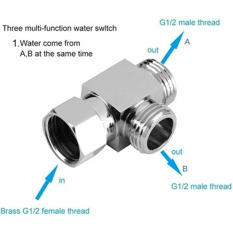 G1 / 2 Heavy Duty Shower Adapter, Diverter, Shower Diverter, For Home - Image 2