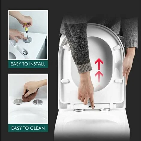 2 Pack Top Mount Toilet Seat Hinges Quick Release Blind Hole Toilet Seat Hinges Replacement Accessories Extension Rubber Screws With 50 Base - Image 4