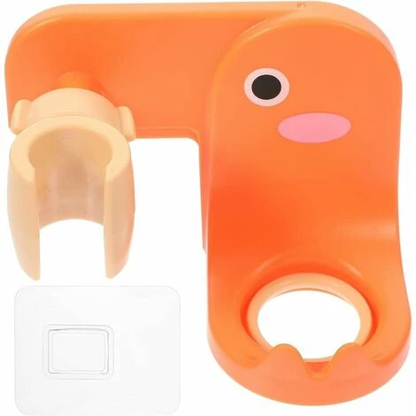 Shower Head Holder Adjustable Hand Held Shower Wand Holder With Shower Gel Bottle Holder Hook Shampoo Holder No Drilling Wall Mount For Bathroom