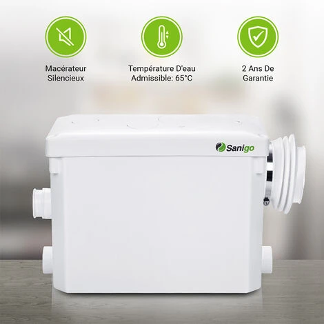 Sanigo400A Silent Sanitary Macerator Pump 400W Toilet Suspended Accessible Repair Panel - Image 3